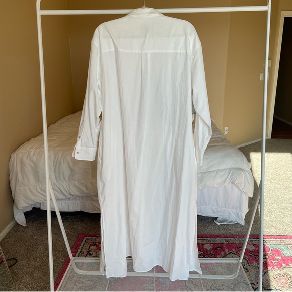 Universal Thread White Long Sleeve Cinch Waist Maxi Shirt Dress - Picture 8 of 14